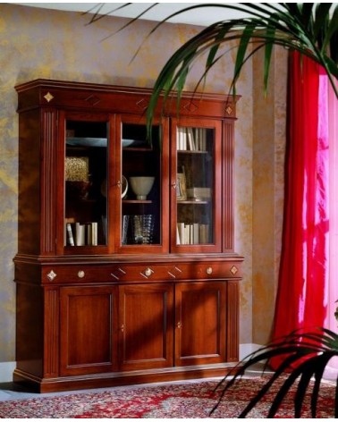 Cristalliera classica tre porte tre cassetti - VDE805 - 1 - Credenze