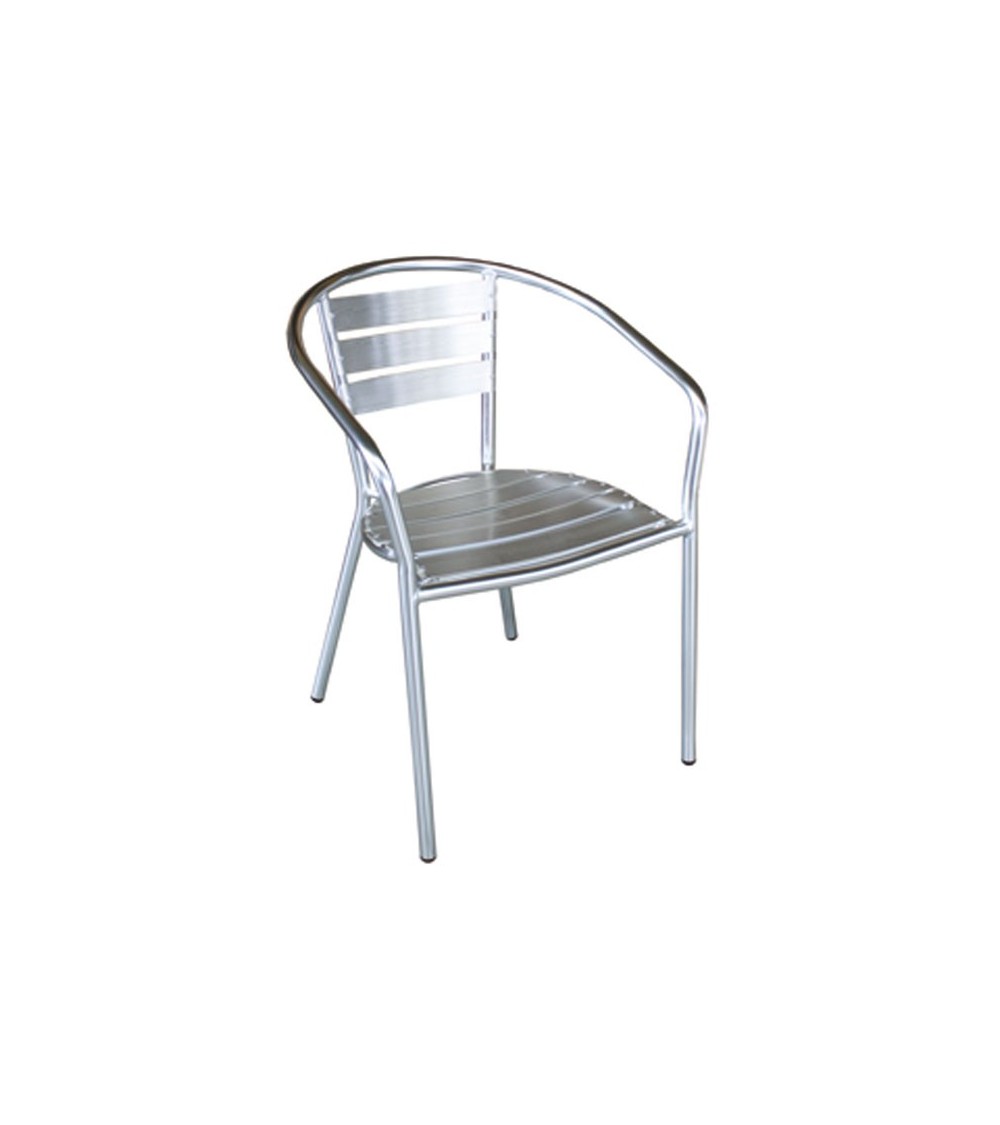 Poltroncina per esterni in alluminio - impilabile - F491A - 1 - Esterno