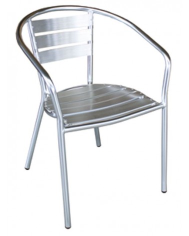Poltroncina per esterni in alluminio - impilabile - F491A - 1 - Esterno