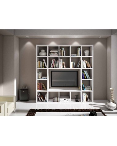 Parete bianco frassinato L. 218 P. 30 H. 218 - T570 - 1 - Pareti attrezzate