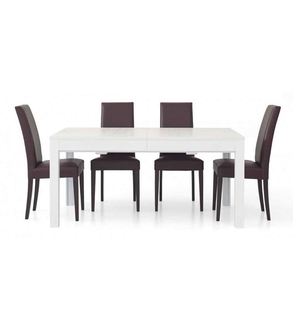 Tavolo bianco frassinato 180x90 + 4 allunghe 43 - T551 - 1 - Tavoli