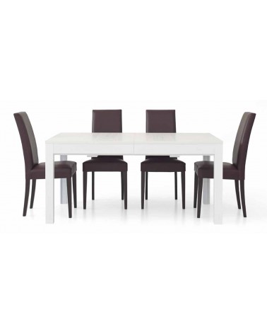 Tavolo bianco frassinato 180x90 + 4 allunghe 43 - T551 - 1 - Tavoli