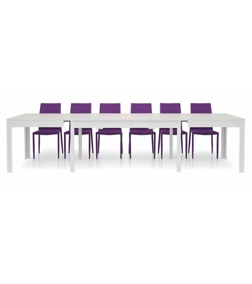 Tavolo bianco frassinato 180x90 + 4 allunghe 43 - T551 - 2 - Tavoli