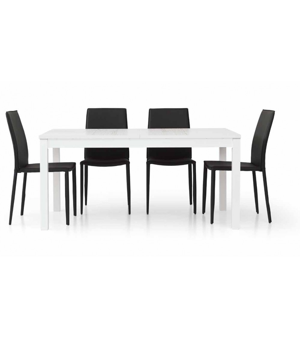 Tavolo bianco frassinato 160x90 + 2 allunghe 43 - T553 - 1 - Tavoli