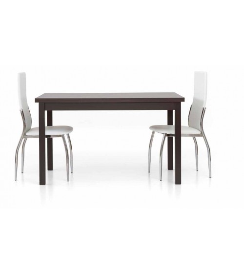 Tavolo rovere moro wenge 130x80 + 2 allunghe 40 - T565 - 1 - Tavoli