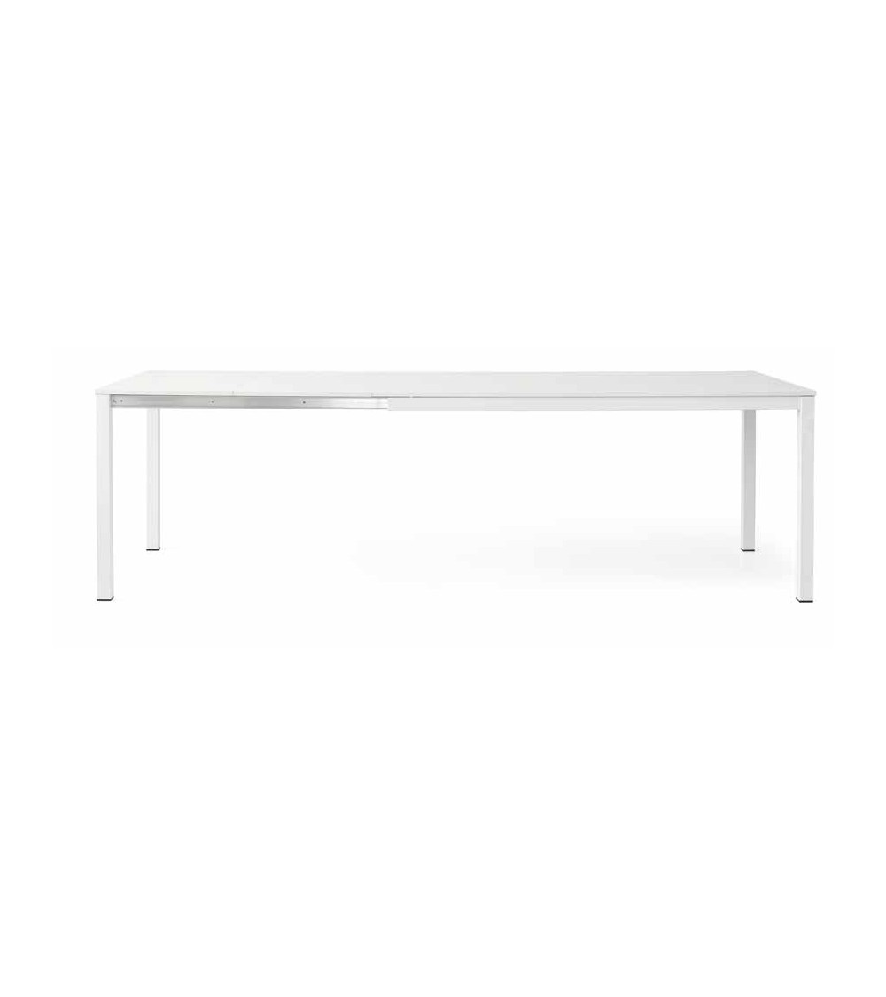 Tavolo bianco frassinato 140x90 + 1 allunghe 50 con struttura metallo - T604 - 1 - Tavoli