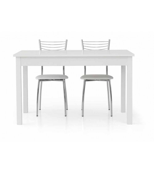Tavolo bianco frassinato 140x90 + 1 allunghe 60 - T609 - 1 - Tavoli