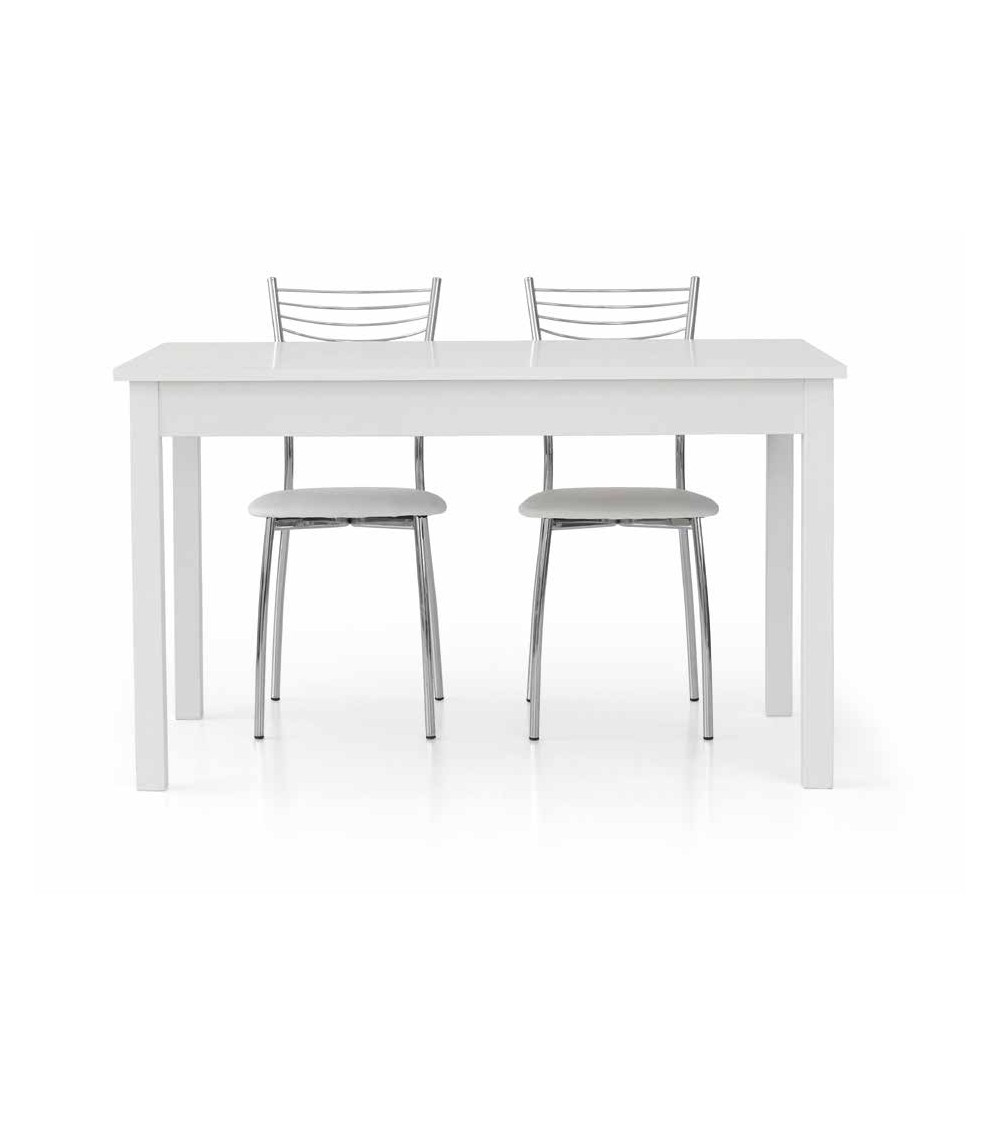 Tavolo bianco frassinato 140x90 + 1 allunghe 60 - T609 - 1 - Tavoli
