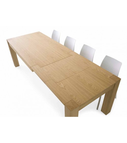 Tavolo rovere naturale spazzolato 160x90 2 allunghe 50 - T633 - 3 - Tavoli