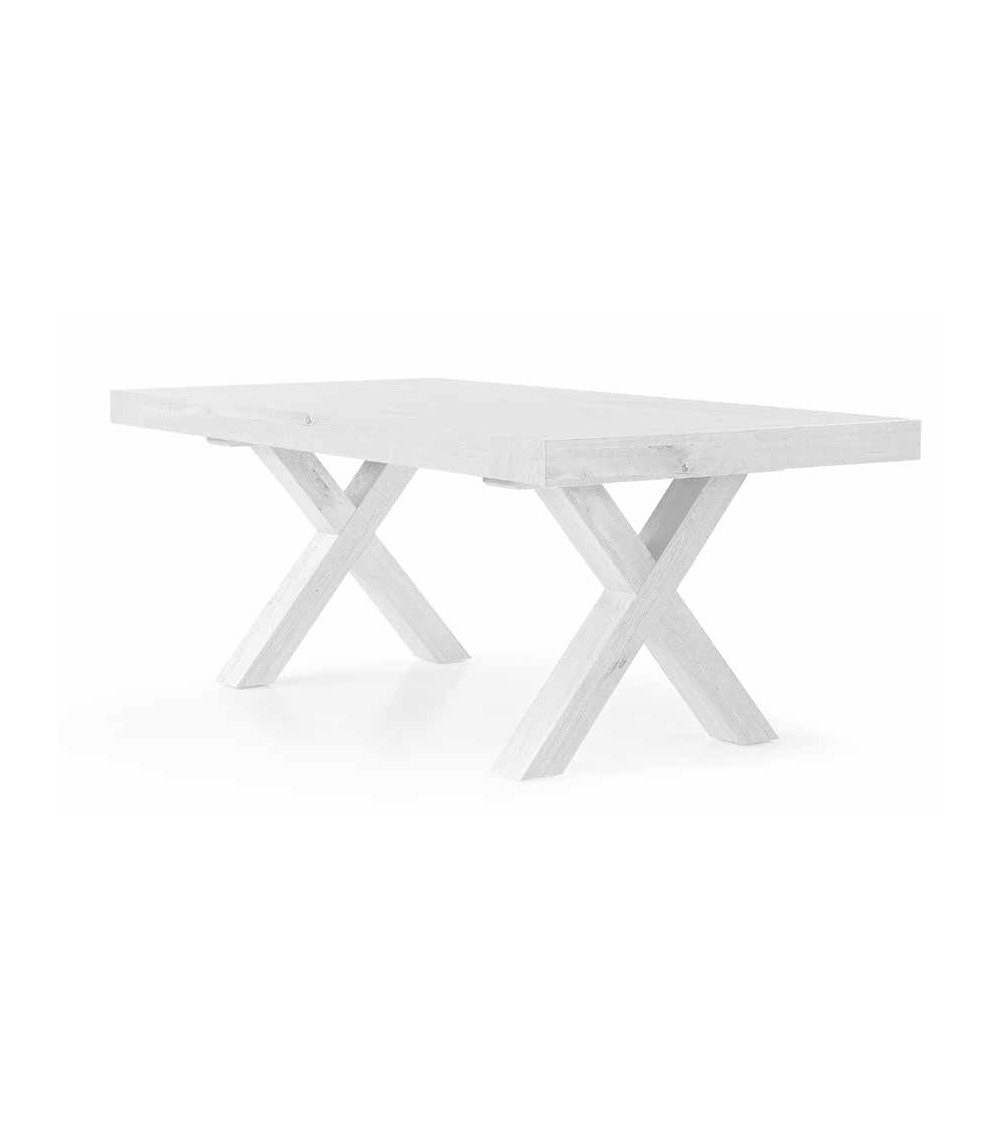 Tavolo bianco consumato 180x100 2 allunghe 50 - T655 - 1 - Tavoli
