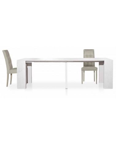 Consolle bianco consumato 90x45 5 allunghe 50 - T669 - 2 - Tavoli