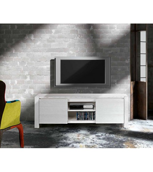 Porta TV abete bianco spazzolato - T649 - 1 - Porta TV