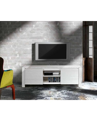 Porta TV abete bianco spazzolato - T649 - 1 - Porta TV