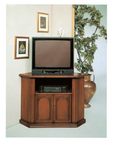 Porta-TV classico angolo noce due porte - M701 - 1 - Porta TV