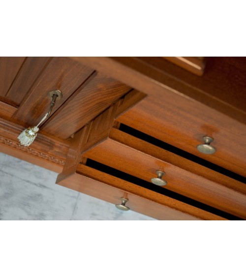 Parete classica cappello curvo con porte diamantate  - alzate laterali c/porte basse e pensile centr. picc. - AS8 - 4 - Pareti a