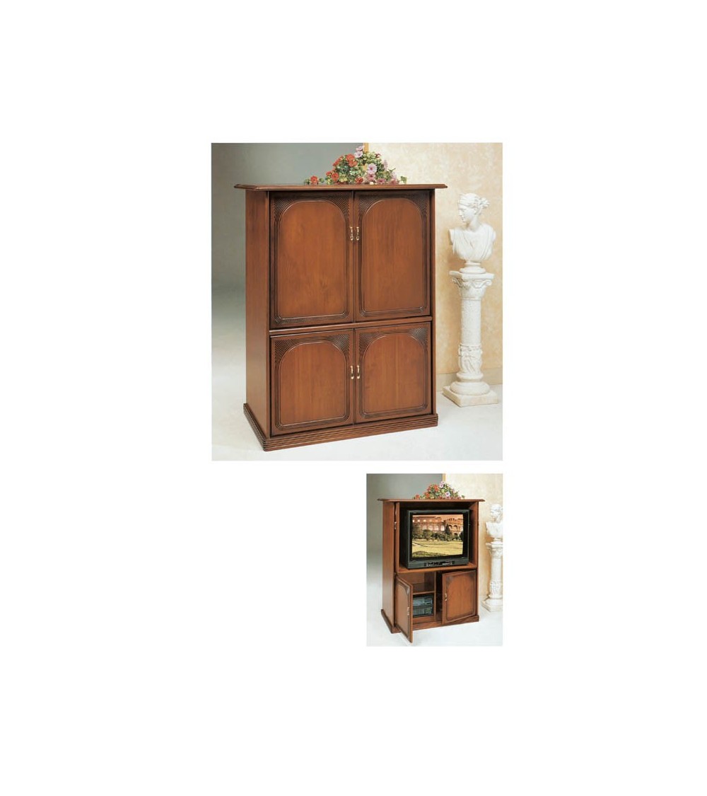 Armadio porta-TV/porta-stereo classico noce quattro porte - M801 - 1 - Armadi