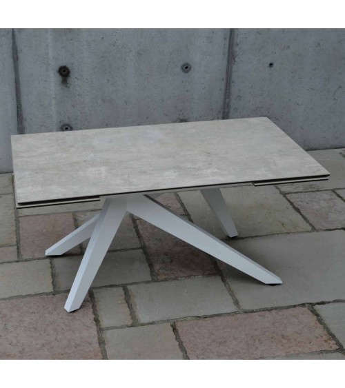 Tavolo ceramica finitura beton - 160x90 + 2 allunghe cm 40 - T1 - 1 - Tavoli