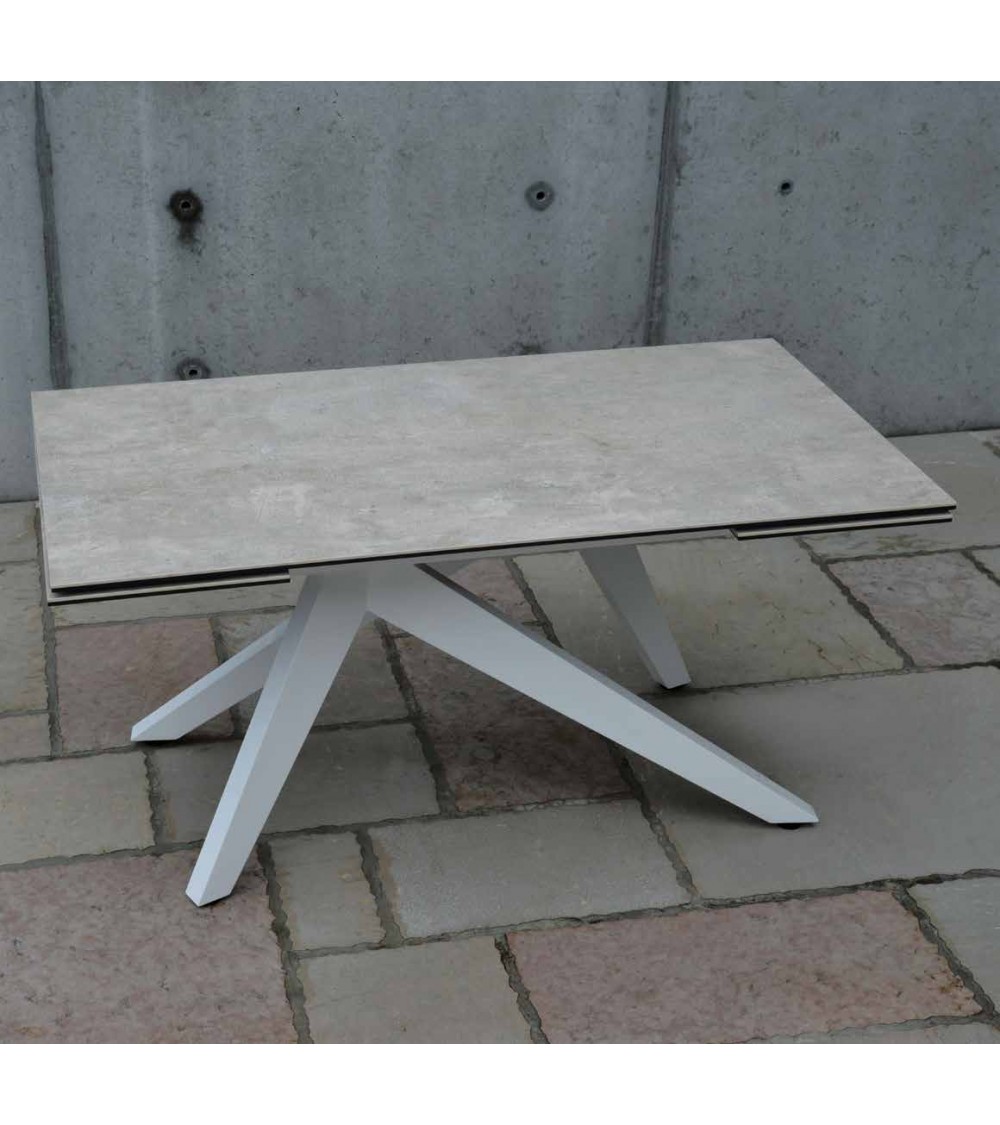 Tavolo ceramica finitura beton - 160x90 + 2 allunghe cm 40 - T1 - 1 - Tavoli