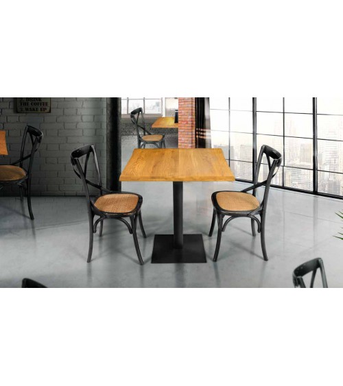 Tavolo massiccio rovere ﾖ 80x80 sp.4 fisso - T1600 - 1 - Tavoli