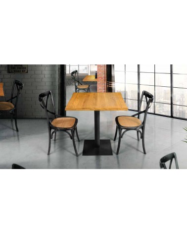 Tavolo massiccio rovere ﾖ 80x80 sp.4 fisso - T1600 - 1 - Tavoli