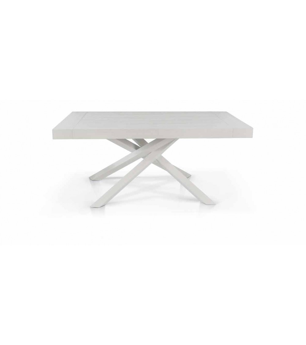 Tavolo nobilitato finitura bianco consumato ﾖ 180x100 2 all. cm.50 - T1611 - 1 - Tavoli