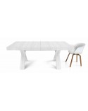 Tavolo nobilitato finitura bianco consumato ﾖ 160x90 5 all. cm.50