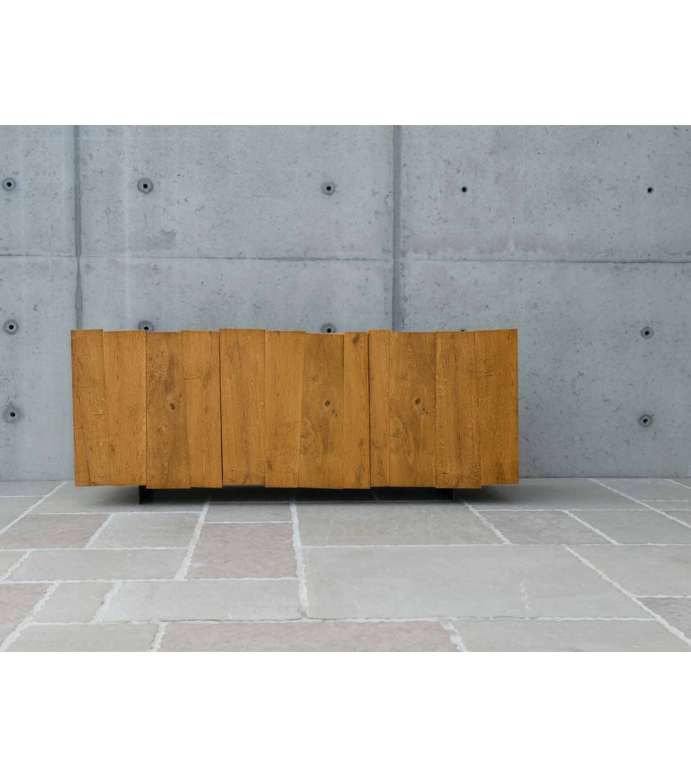Base 3 ante rovere nodato finitura grano - T1627 - 1 - Credenze