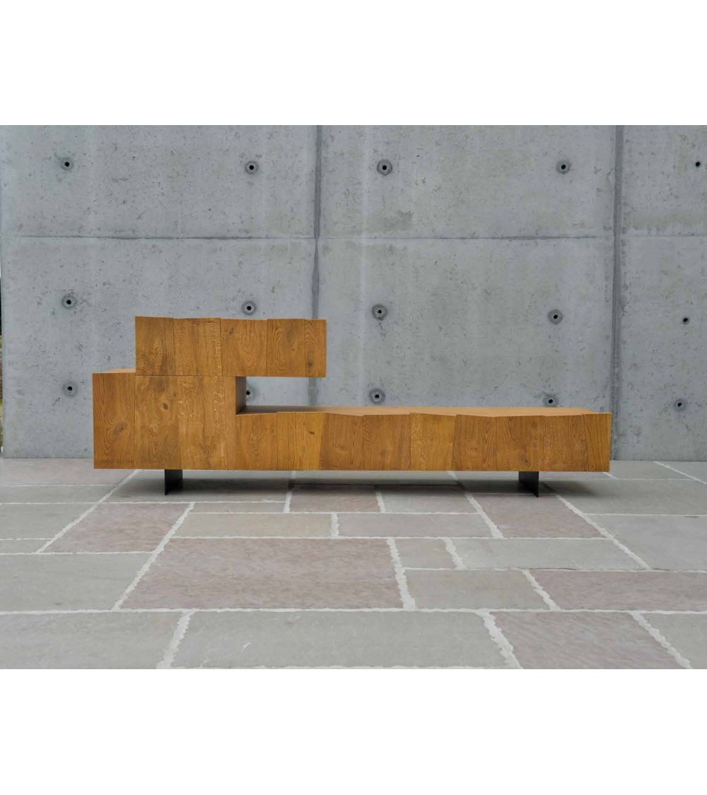Porta tv rovere nodato finitura grano - T1634 - 1 - Porta TV
