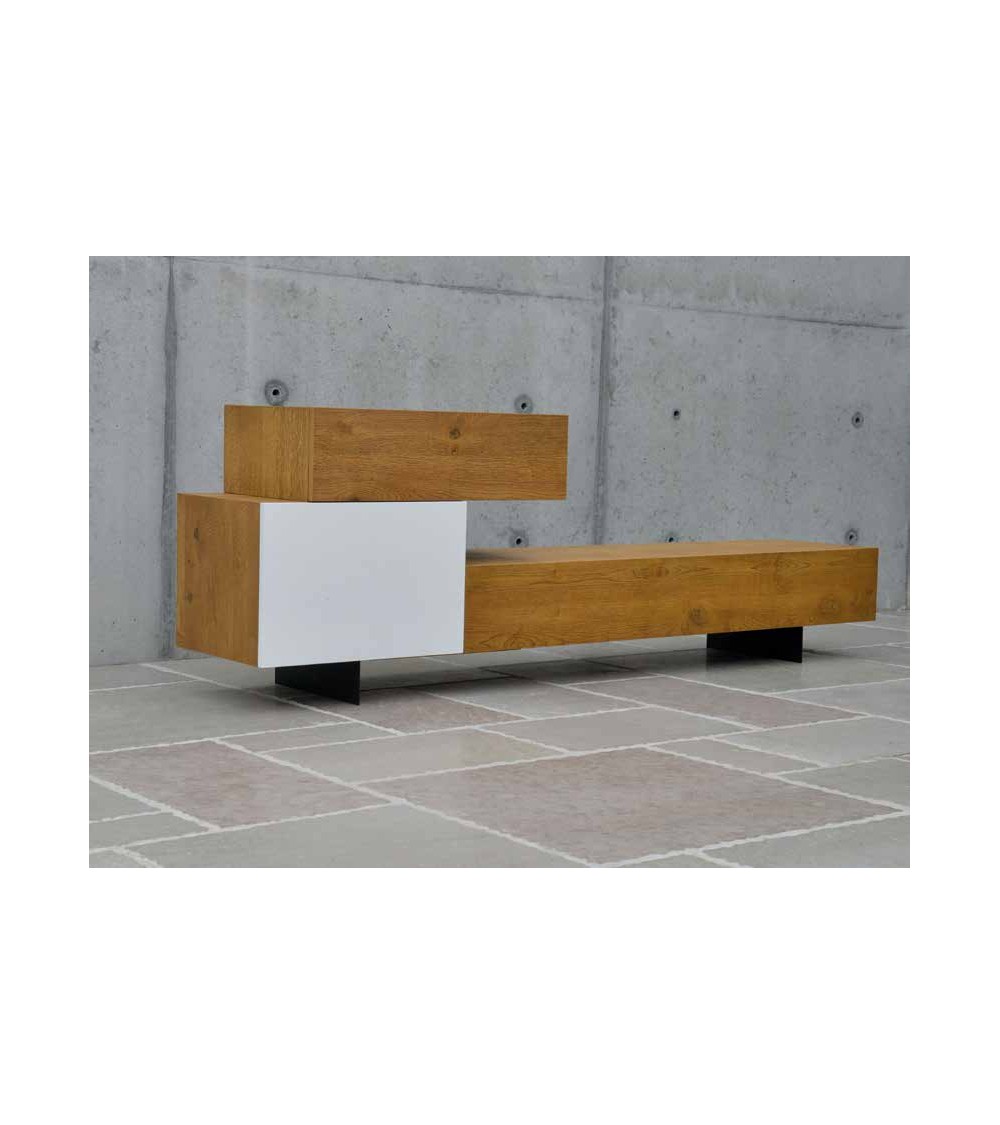Porta tv rovere nodato finitura grano - T1635 - 1 - Porta TV