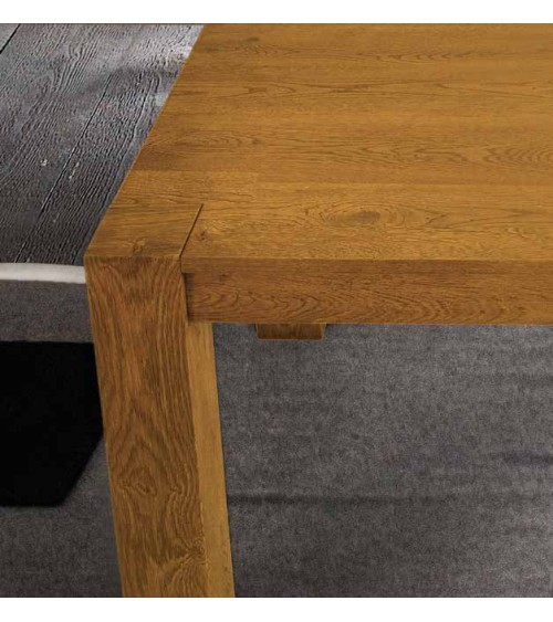 Tavolo rovere nodato finitura grano ﾖ 160x90 2 all. cm.50 - T1639 - 2 - Tavoli
