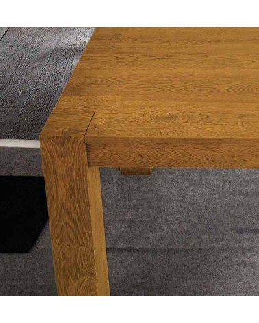 Tavolo rovere nodato finitura grano ﾖ 160x90 2 all. cm.50 - T1639 - 2 - Tavoli