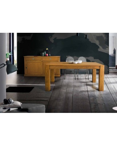 Tavolo rovere nodato finitura grano ﾖ 160x90 2 all. cm.50 - T1639 - 1 - Tavoli