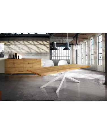 Tavolo rovere nodato finitura naturale ﾖ 250x100 sp.6 fisso - T1644 - 1 - Tavoli