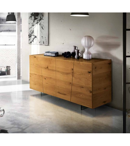 Base 4 ante rovere nodato finitura grano - T1645 - 1 - Credenze
