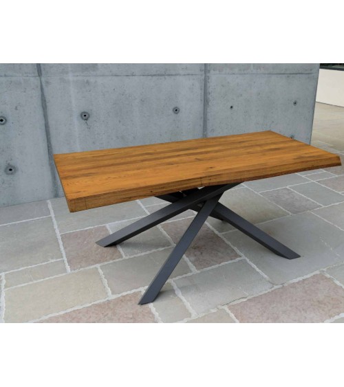 Tavolo rovere nodato finitura grano 250x100 sp. 6 fisso - T1648 - 2 - Tavoli