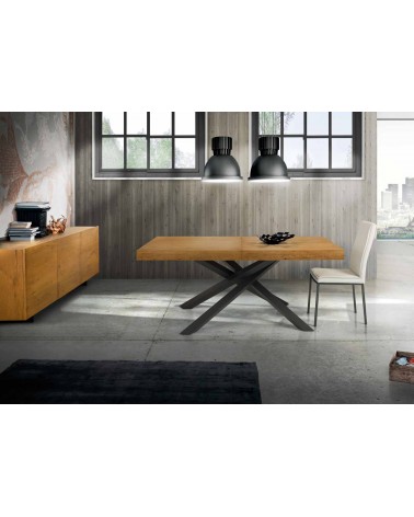 Tavolo rovere nodato finitura grano ﾖ160x90 2 all.cm 50 - T1650 - 1 - Tavoli