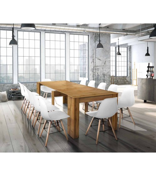 Consolle nobilitato finitura rovere nodato ﾖ 90x50 4 all.cm.45 - T1653 - 2 - Tavoli