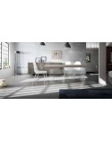 Tavolo rovere nodato finitura beton ﾖ 160x90 sp.4 fisso