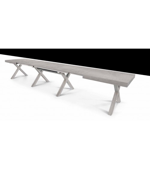 Tavolo nobilitato finitura beton ﾖ 160x90 5 all. cm.50 - T1673 - 1 - Tavoli