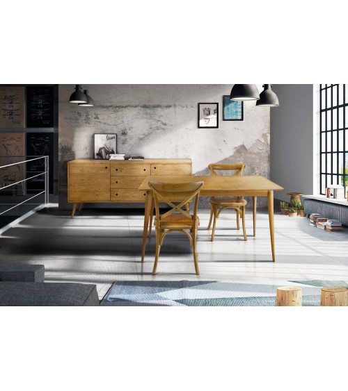 Base 2 ante abete finitura naturale invecchiato - T882 - 1 - Credenze