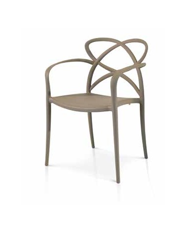 Sedia grigio caldo con braccioli - T913 - 1 - Sedie