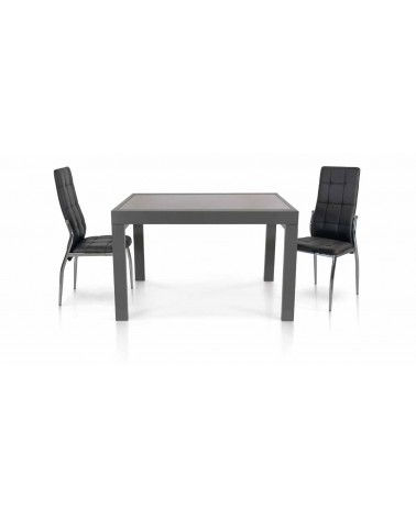 Tavolo vetro grigio ﾖ 120x90 allungabile - T944 - 1 - Tavoli