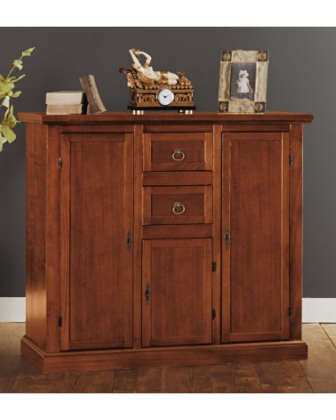 Credenzina classica 3 porte 2 cassetti in legno massello - SOL153/A - 1 - Credenze