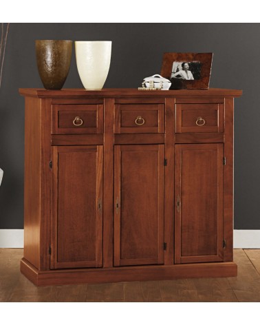 Credenzina classica 3 porte 3 cassetti in legno massello - SOL154/A - 1 - Credenze