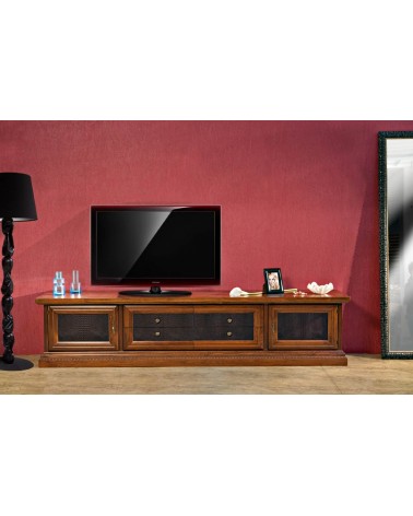 Base porta-TV classica spalla larga - porte c/pann. Pelle - AS15 - 1 - Porta TV